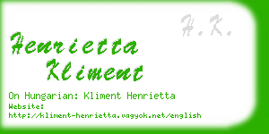 henrietta kliment business card